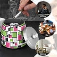 thumbnail image 4 of Yayeee Ashtray with Lid for Cigarette Smokeless Stainless Steel Home Ash Holder, Abstract Geometric, 4 of 7
