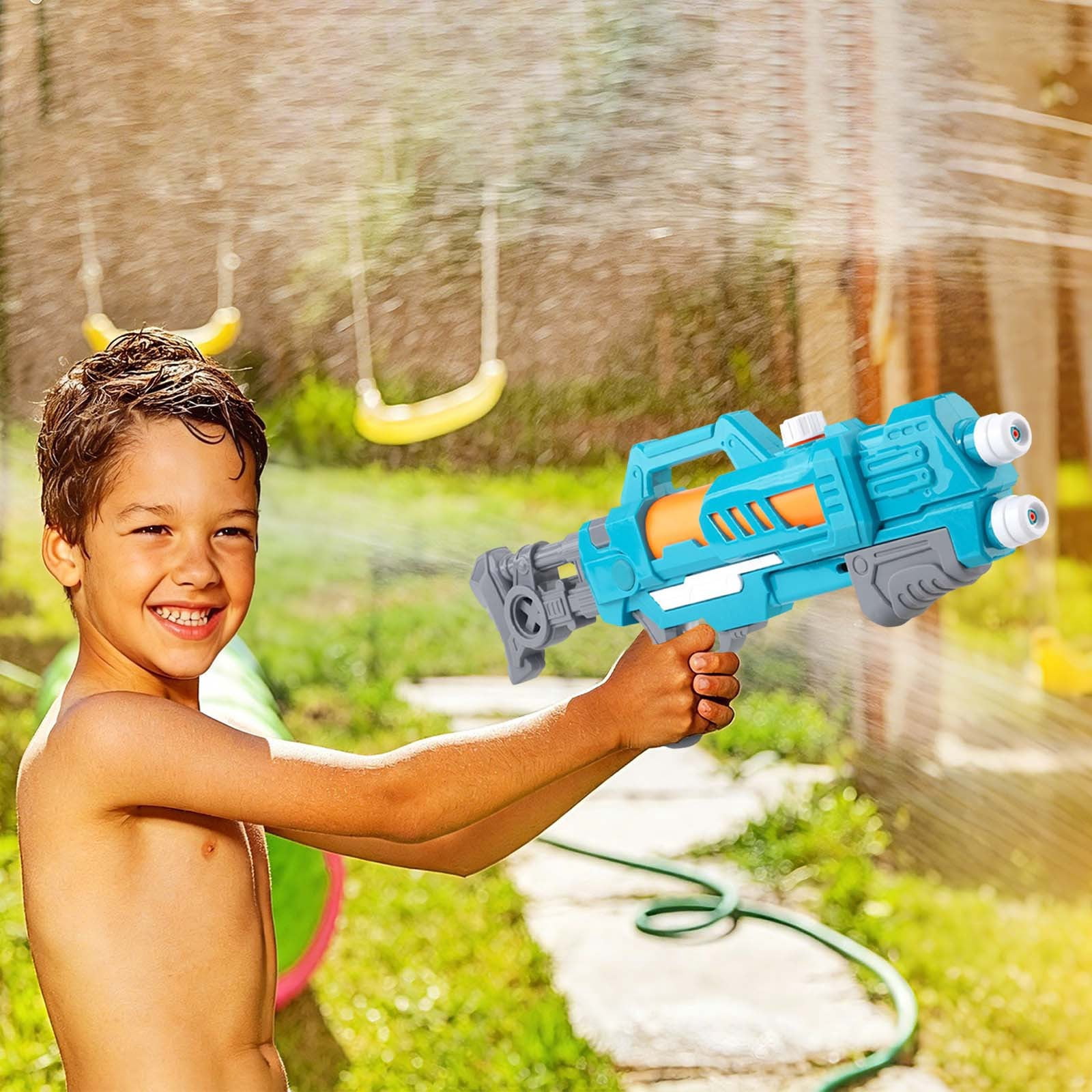 VKLU 19" Blue Water Soaker, Pump Action Squirt Blaster with 600ML Large Capacity, Long Range Shooting for Summer Pool Parties & Backyard Family Fun