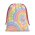 thumbnail image 3 of Super Soft Fabric Gift Bag Contraction Free Bag Mouth Pull Rope Design Red Ribbon Mouth For The Festival Gray Tie-Dye Background Rainbow Colors_2 Large, 3 of 8