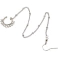 thumbnail image 4 of HISRFO Fake Septum Ring Non Piercing Indian Nose Rings with Chain Nose to Ear Chain (Silver), 4 of 5
