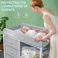 thumbnail image 3 of G TALECO GEAR Baby Changing Table, Portable Diaper Changing Station with Wheels, Nursery Organizer for Newborn and Infant, Light Gray, 3 of 8