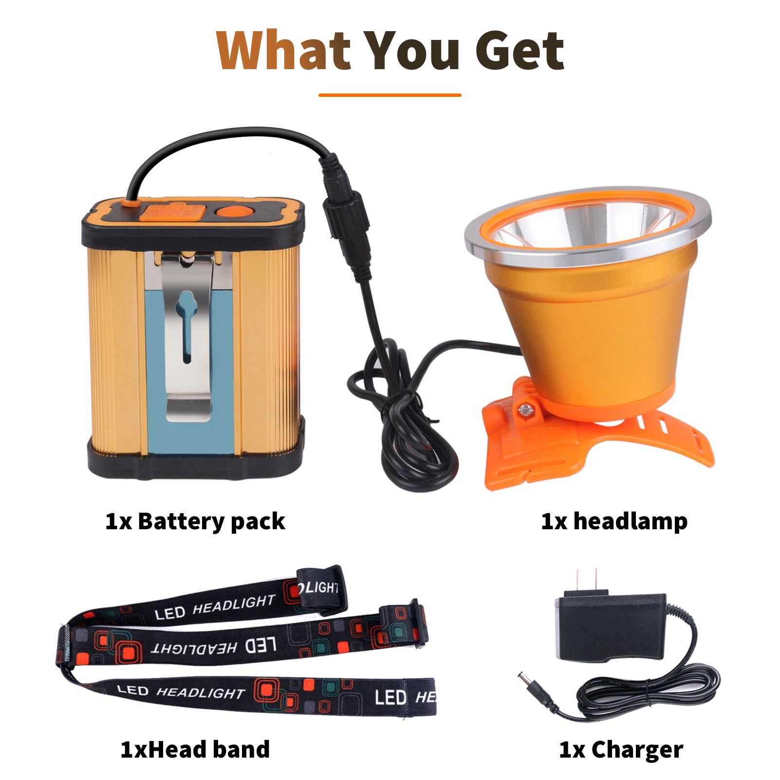 Hunting Friends Superbright Rechargeable Headlight High Power LED Headlamp Waterproof Portable Flashlight with 3 Light Modes for Camping Hiking Hunting Fishing