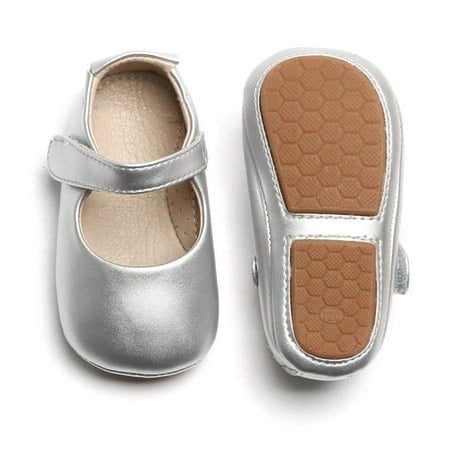 Felix Flora Chaussures pour Bébé Fille Semelle Souple Ballerines pour Tout-Petits Chaussures de Marche pour Bébé (6-9 Mois Nourrisson, Argent)