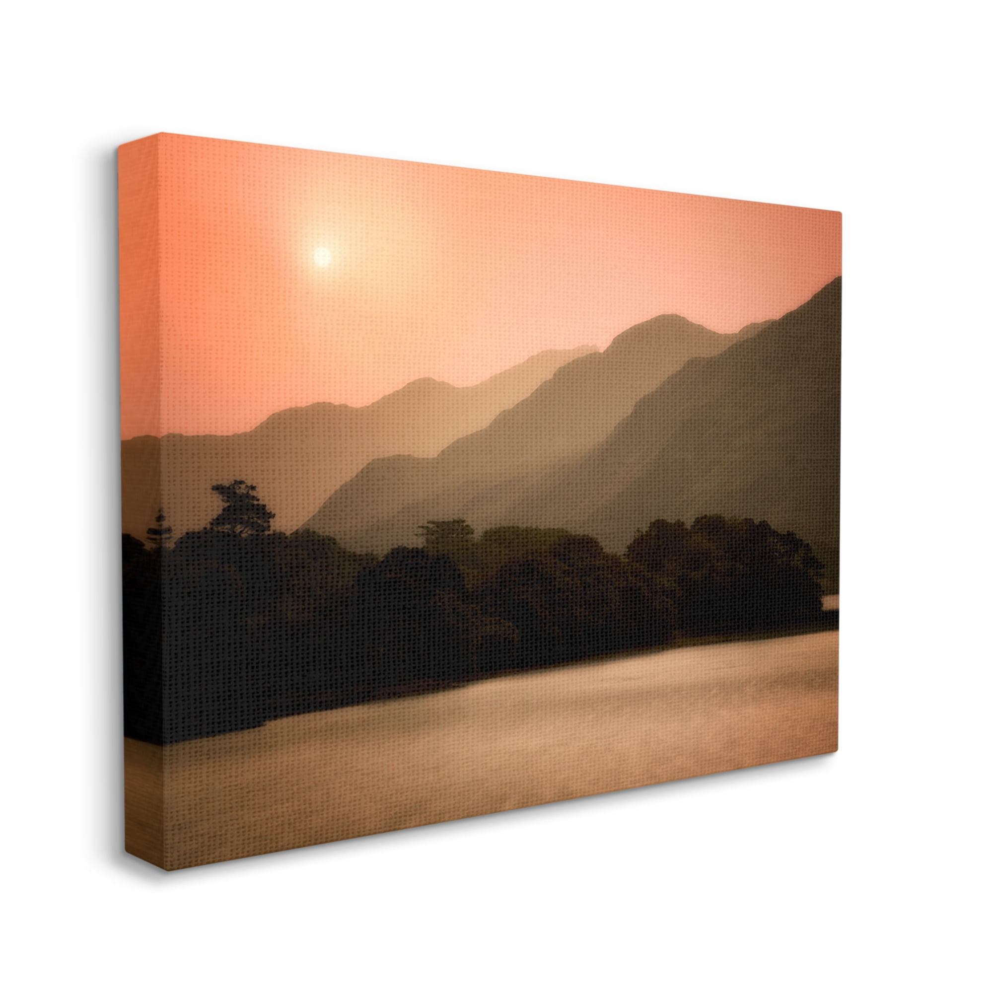 Stupell Industries Sunset over Mountain Peaks Nature Photography Gallery Wrapped Canvas Print Wall Art, 20 x 16