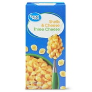 (6 pack) Great Value Three Cheese Shells and Cheese, 7.25 oz Box (Shelf Stable)