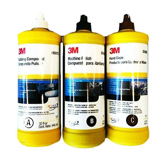 3M 05973 05996 05990 Buffing & Polishing Compound Hand Glaze Package