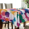 thumbnail image 5 of Yayeee Tablecloths 60" x 60" Rectangle Wrinkle Resistant Party Table Cover, White Colorful Circles, 5 of 8