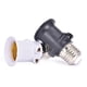thumbnail image 2 of Conversión del zócalo de la base del tenedor de la lámpara del adaptador del bulbo E27 incombustible de Pbt con el enchufe de la UE, 2 of 3