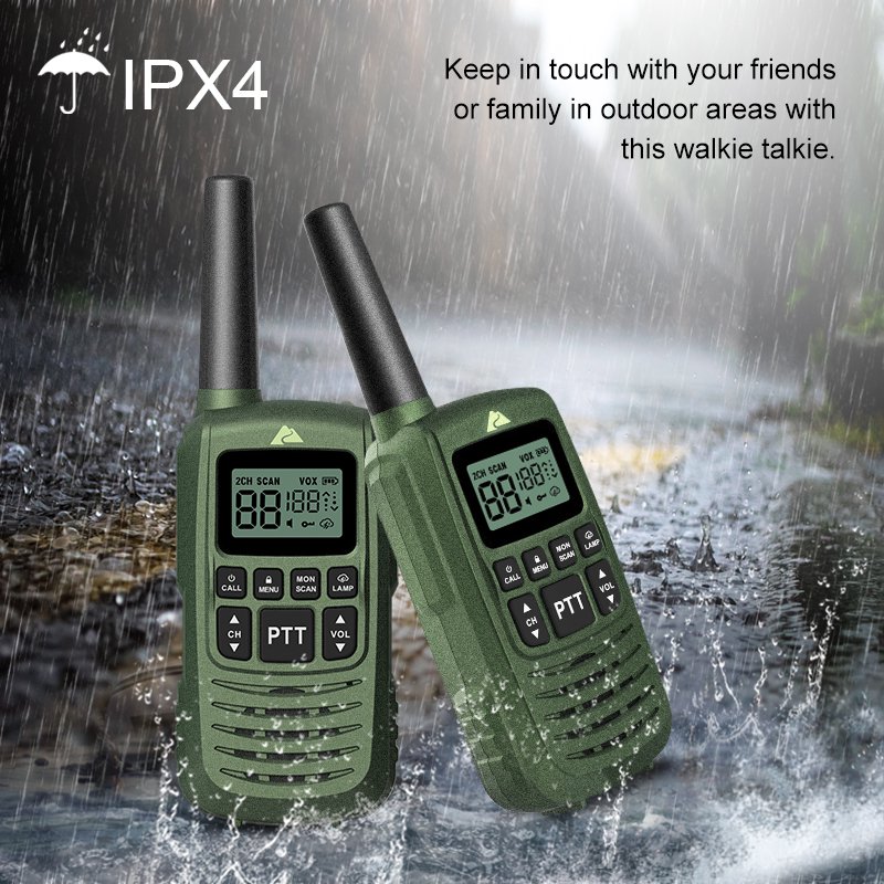 Ozark Trail Twoway Walkie Talkie, IPX4, 22 Channel, Green