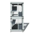 thumbnail image 5 of Catio, 2-Tier Outdoor Cat Enclosure, Wooden Cat House for Outside Indoor Kitty Cage on Wheels, All-weather Waterproof Top, Resting Box and Jump Platform, 71''H, 5 of 8