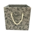 thumbnail image 1 of Hometrends 10.23" x 10.23" x 1.23"H Collapsible Faux Linen Fabric Storage Cube Bin with Cotton Rope Handles (Single), 1 of 6