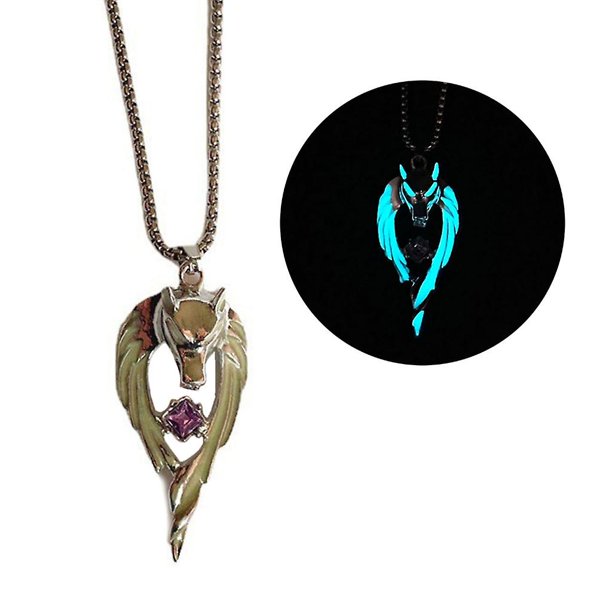 Collares Punk luminoso Lobo del Norte colgante regalo de joyas de fiesta para mujer