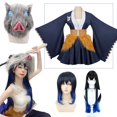 thumbnail image 2 of Disfraz de Cosplay de Anime Demon Slayer Hashibira Inosuke, vestido para niña, peluca larga, traje de sirvienta Kimetsu No Yaiba, 2 of 5