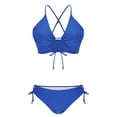 thumbnail image 6 of Lumosvexa Swimsuit Women Two Piece for Women Bathing Suits Breast Pad Swimwear Blue Size XL, 6 of 9