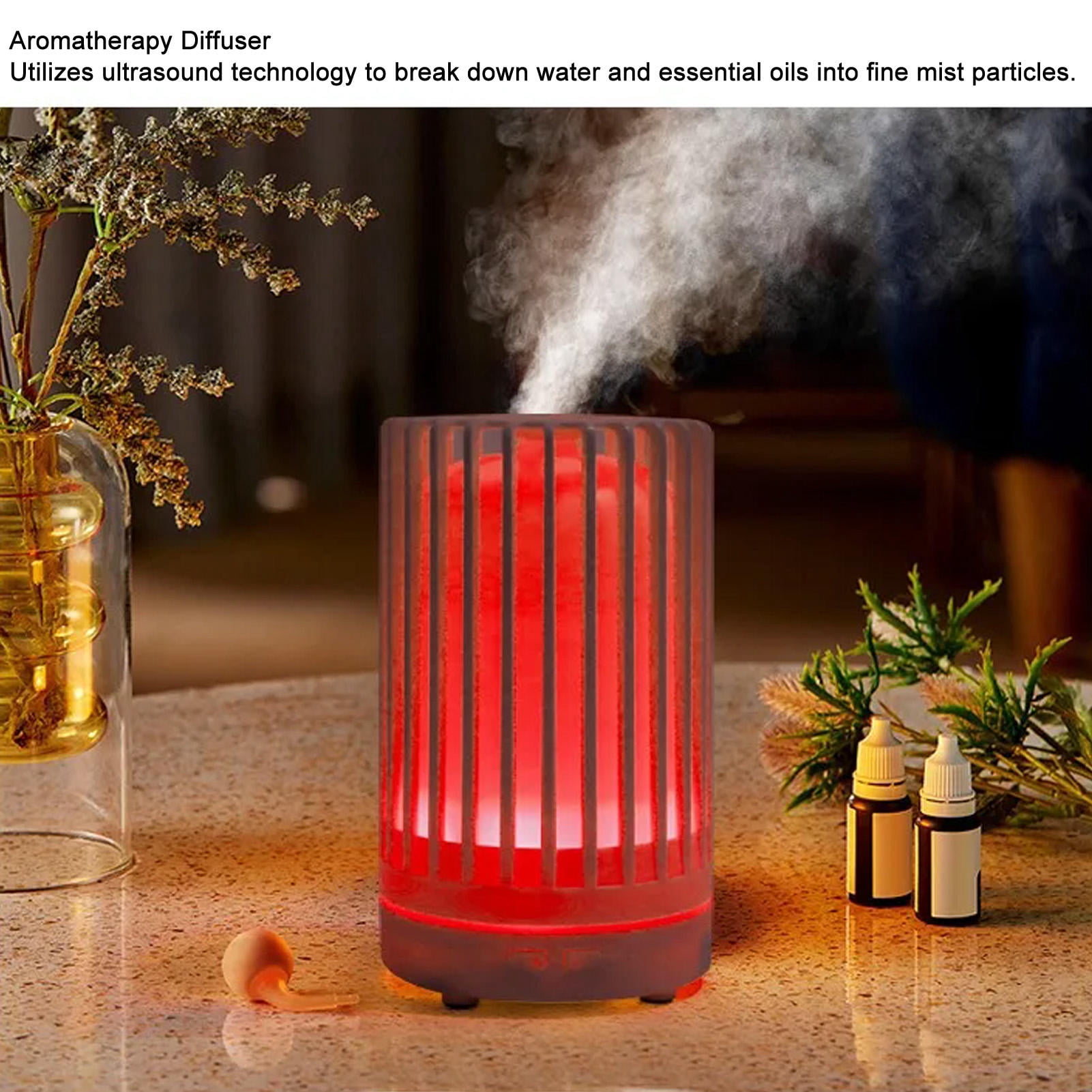 Suodoka 200 ml Compact USB‑Powered Ultrasonic Humidifier & Diffuser with Bird‑Cage Design, Low‑Noise, Auto‑Off, Colorful LED Lights