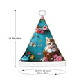 thumbnail image 3 of Disketp Whimsical Cats and Flowers Scene Christmas Hat, Santa Hat, Xmas Holiday Hat for Adults, Unisex Classic Santa Hat for Xmas New Year Party Headwear, 3 of 6