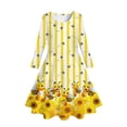 thumbnail image 4 of TOOYOU Girls Dresses Cute Printed Long Sleeve Dress Kids – Stylish Floral Design Sweet Girl Adorable Sundress ,Size 8-9 Years , Yellow, 4 of 4