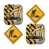 Construction Party Supplies - Construction Zone Dig in Paper Dessert Plates and Beverage Napkins (Serves 16)