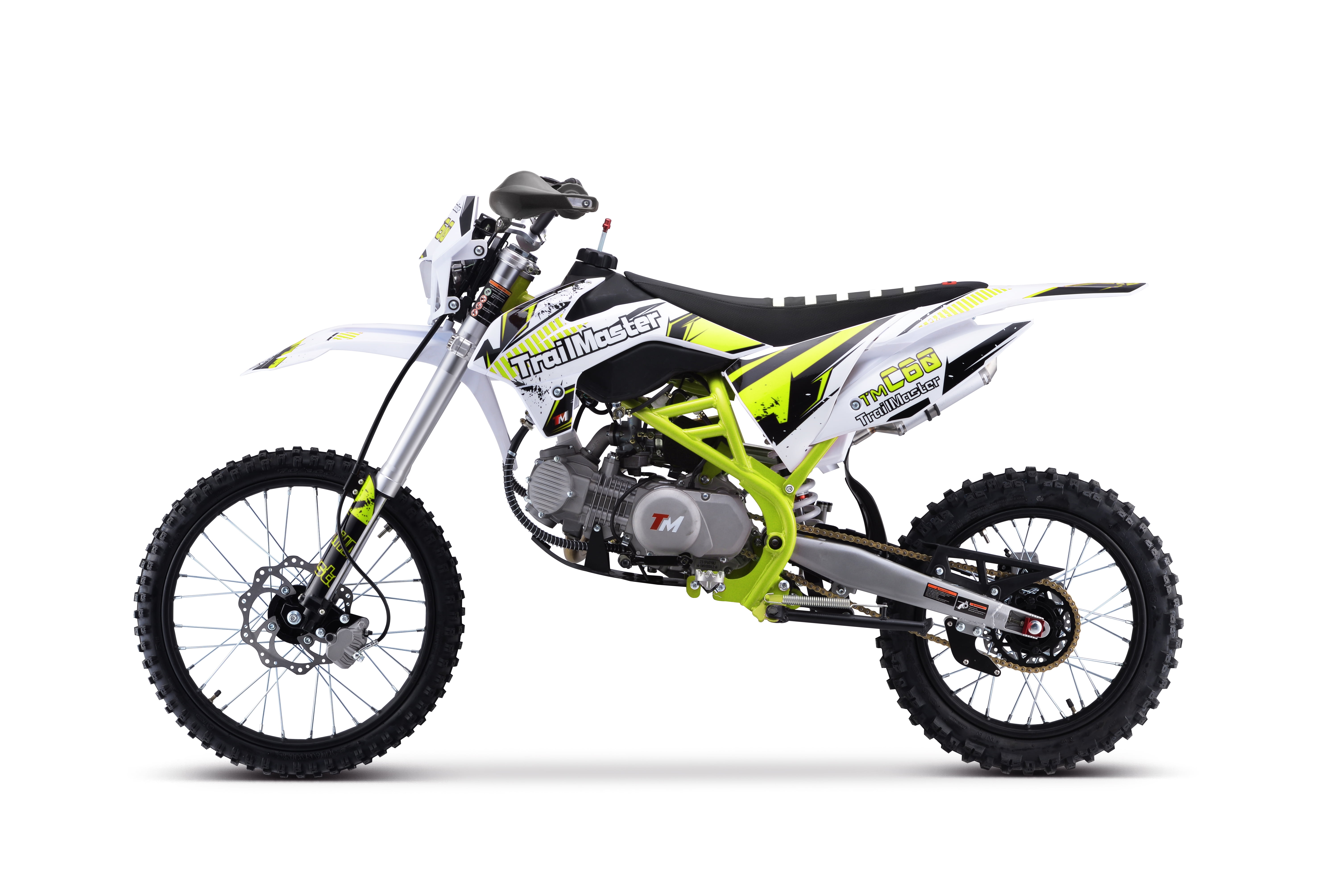 TrailMaster C60 160cc Dirt Bike, 4-Speed Manual, Kick Start, 19" Front / 16" Rear Tires, 34" Seat Height, Inverted Forks, LED Headlight, Off-Road Motorcycle (Green)