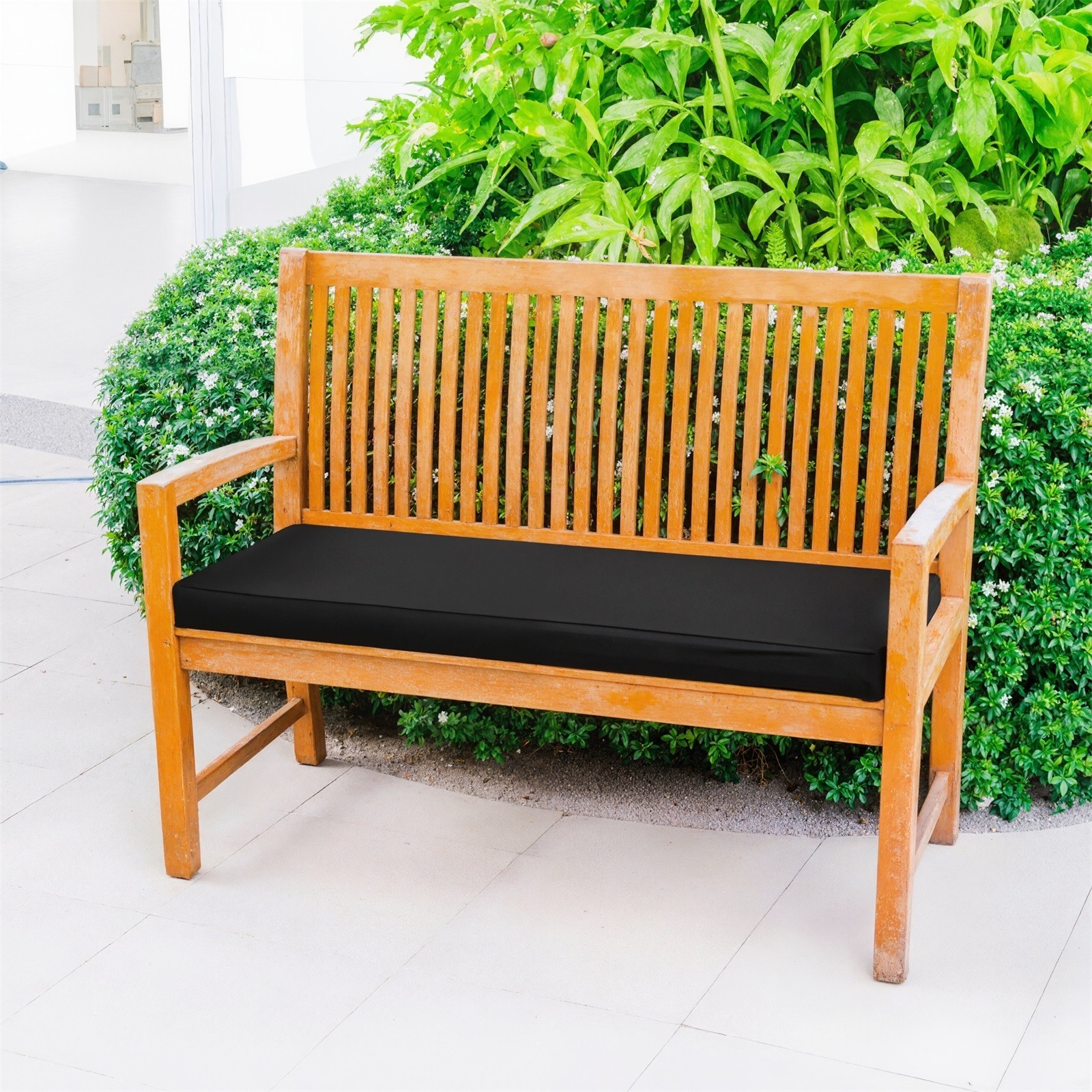 Topchances Outdoor Bench Cushion, Waterproof Patio Furniture Cushions, Non-Slip Bench Pad for Garden Swing Porch Sofa Settee (59x18x3 inch, Black)