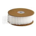 thumbnail image 1 of yuksok 5 Yards Beads Pearl String Mesh Ribbon Sewing Craft Wedding Decoration , White, 38mm, 1 of 9