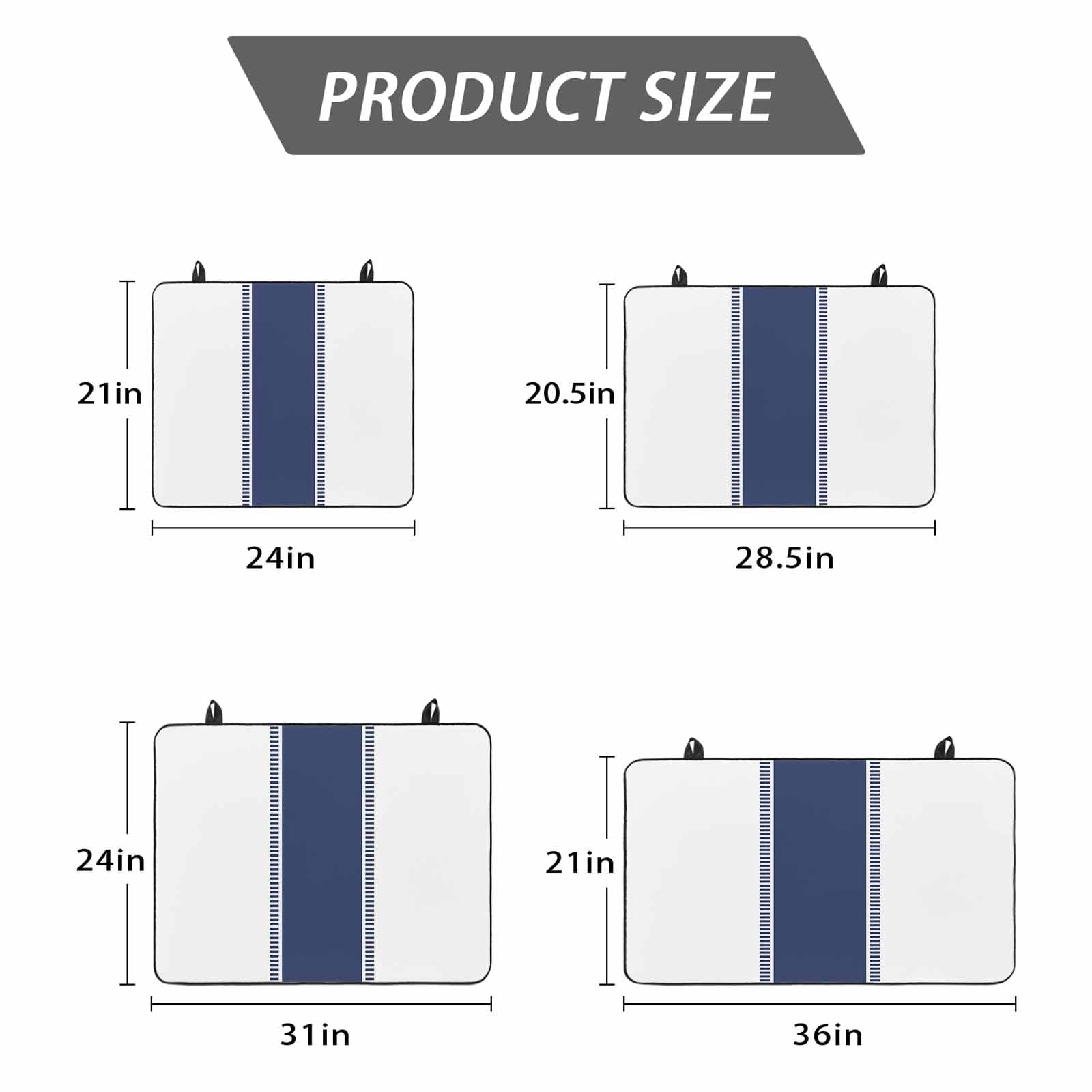 Blue Solid Color Texture Stove Top Cover for Electric Stove, Heat-proof & Non Slip Glass Top Stove Cover Protector, Simple Blue Pattern Kitchen Flat Cooktop Rubber Mat 24x21 Inches
