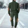 thumbnail image 4 of Men Half Zip Pullover Sweatshirt and Jogger Pants Set with Patchwork Design Casual Long Sleeve Tracksuit Outfit, 4 of 7