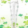 thumbnail image 5 of Tisuna Girls St Patricks Day Leggings Child Cartoon Print Elastic Waist Tight Leg Yoga Pants Fashion Stretchy Little Girls Play Holiday Festive Outfits White Size 18-24 Months, 5 of 6