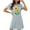 Blue, variant on Women Nightgown Moomoo Sleep Dress Crew Neck Short Sleeve White Sleep Dress