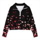 thumbnail image 3 of Sudadera sin capucha, mediana, grande, con media cremallera, cuello redondo, manga larga, jersey corto, sudaderas de polar para niñas de 5 a 14 años, blusa de poliéster, 3 of 4