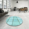 thumbnail image 4 of Ahgly Company Machine Washable Indoor Rectangle Transitional Tron Blue Area Rugs, 7' x 10', 4 of 7