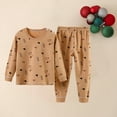 thumbnail image 6 of ROLKFUK Big Boys Pajama Sets, 2 Piece Cotton Soft Fall Winter Sleepwear Brown Size 7-10 T, 6 of 6