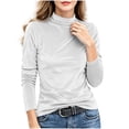 thumbnail image 3 of VBVC Women's Mock Neck Velvet Long Sleeve Pullover , Ladies' Slim Fit Stretch Top , Fall Winter Casual Layering Shirts For Women, S-2XL, 3 of 10