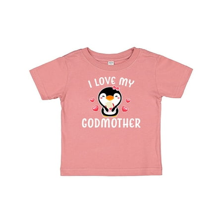 

Inktastic I Love My Godmother with Cute Penguin and Hearts Gift Baby Girl T-Shirt
