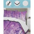 thumbnail image 4 of Purple Botanical Queen Size Down Alternative Comforter,Lightweight Comforter Quilt Bedding Set with Pillow Shams Watercolor Spring Floral Oil Painting Elegant Bed Comforter Duvet Insert 90"x96", 4 of 7