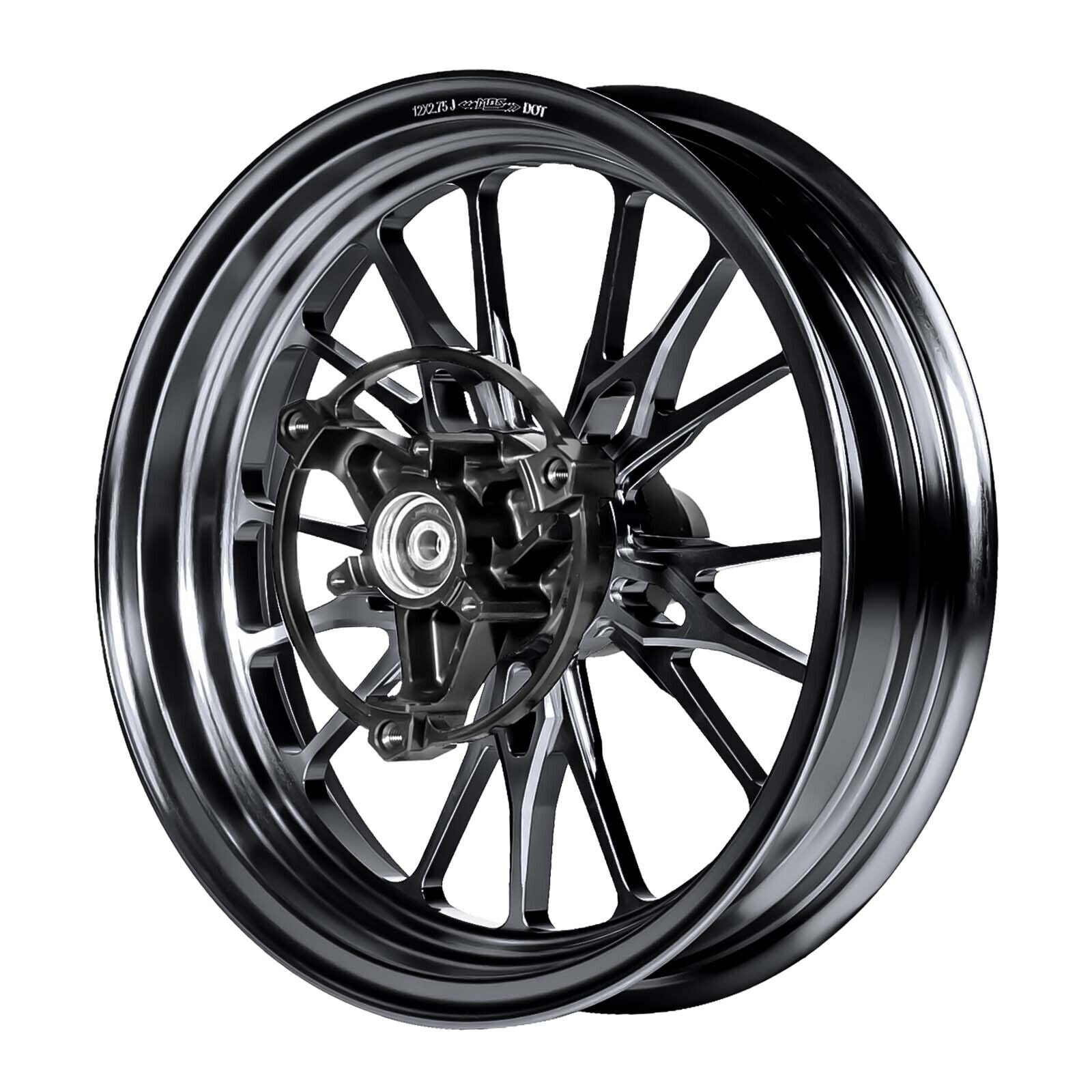 Forged Aluminum Alloy Rims Wheels for Yamaha Zuma 125 2022 - 2024 - Black Color