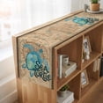 thumbnail image 6 of Table Runners 72 Inches Long Dress Scarves, Vintage Sea Turtle Farmhouse Kitchen/Dining Table Runner, Coffee Tablerunners, Brown Nautical Anchor Bubbles Coastal 16x72 Inch, 6 of 9