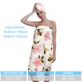 thumbnail image 4 of Colevkie Women 2 Pieces Bath Wrap Set Shower Skirt Hair Drying Cap for Bathroom Sauna Beach Quick Drying Absorbent Soft Bath Towel Shower Cap Printed Bees and Flowers Pattern, 4 of 8