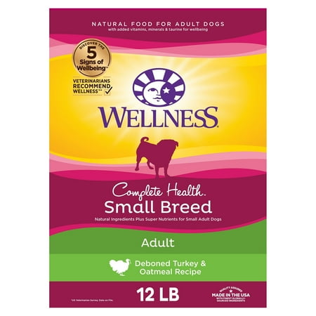 UPC: 0076344891116 | Wellness Complete Health Natural Dry Small Breed Dog Food Turkey & Oatmeal 12-Pound Bag