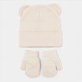 thumbnail image 6 of NOLDARES Kids Winter Hat and Gloves Set Girls Boys Knit Beanie Hats with Pom Warm Snow Ski Cap for Toddler(M035-Light Yellow), 6 of 8