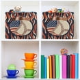 thumbnail image 6 of Yayeee Canvas Storage Basket with Handles for Shelves Fabric Bins Closet Organizer, Baseball Pattern, 6 of 8