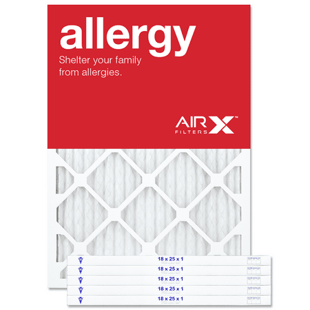 AIRx Filters Allergy 18x25x1 Air Filter MERV 11 AC Furnace Pleated Air Filter Replacement Comparable with Filtrete Allergen Defense MPR 1000 1085 1200, Odor Reduction MPR 1200, 6-Pack