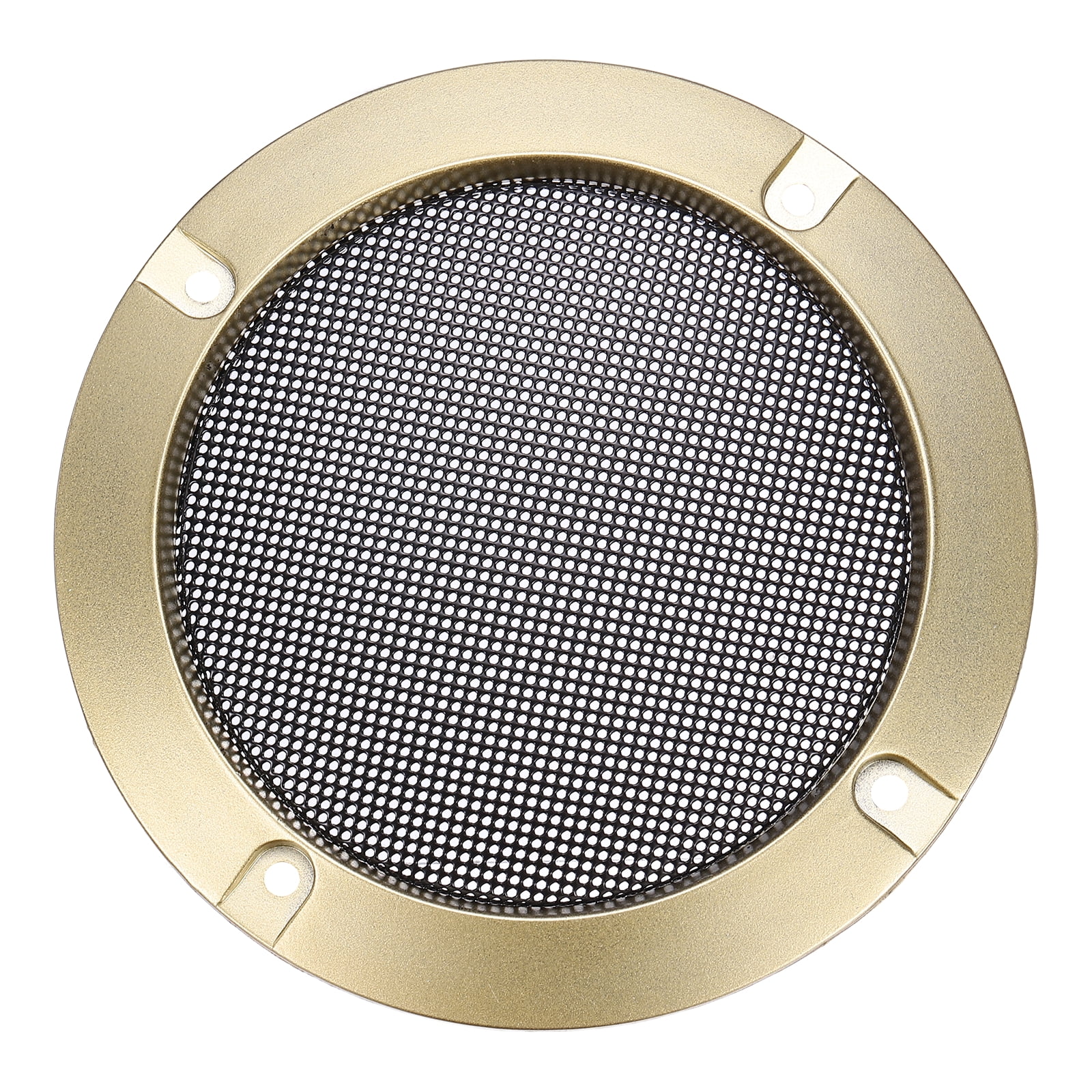 Metal Mesh Speaker Grills Covers, 4 Inch Decorative Subwoofer Guard Protector Case with ABS Plastic Frame for DIY Home Car Audio Stereo Speaker, Black/Gold