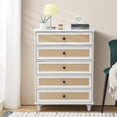 thumbnail image 3 of YOCWO Mid Century 5 Drawer Dresser, Chest of Drawer for Bedroom Living Room Entryway, White, 31.5" Wide, 3 of 9