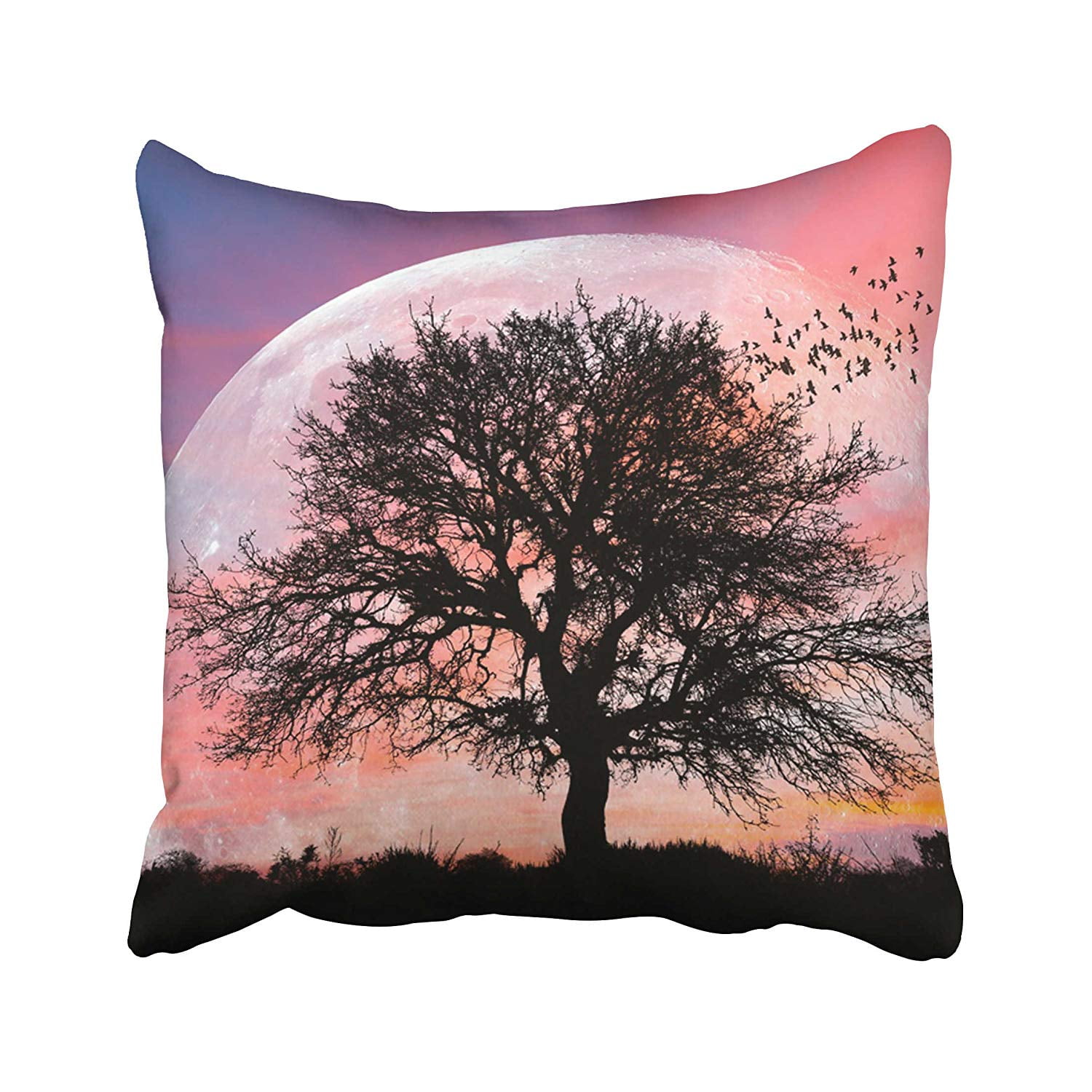 Bosdeco Lone Tree With Moon At It Largest Also Called Supermoon Of This Furnished Pillowcase Pillow Cushion Cover 18x18 Inches Walmart Canada
