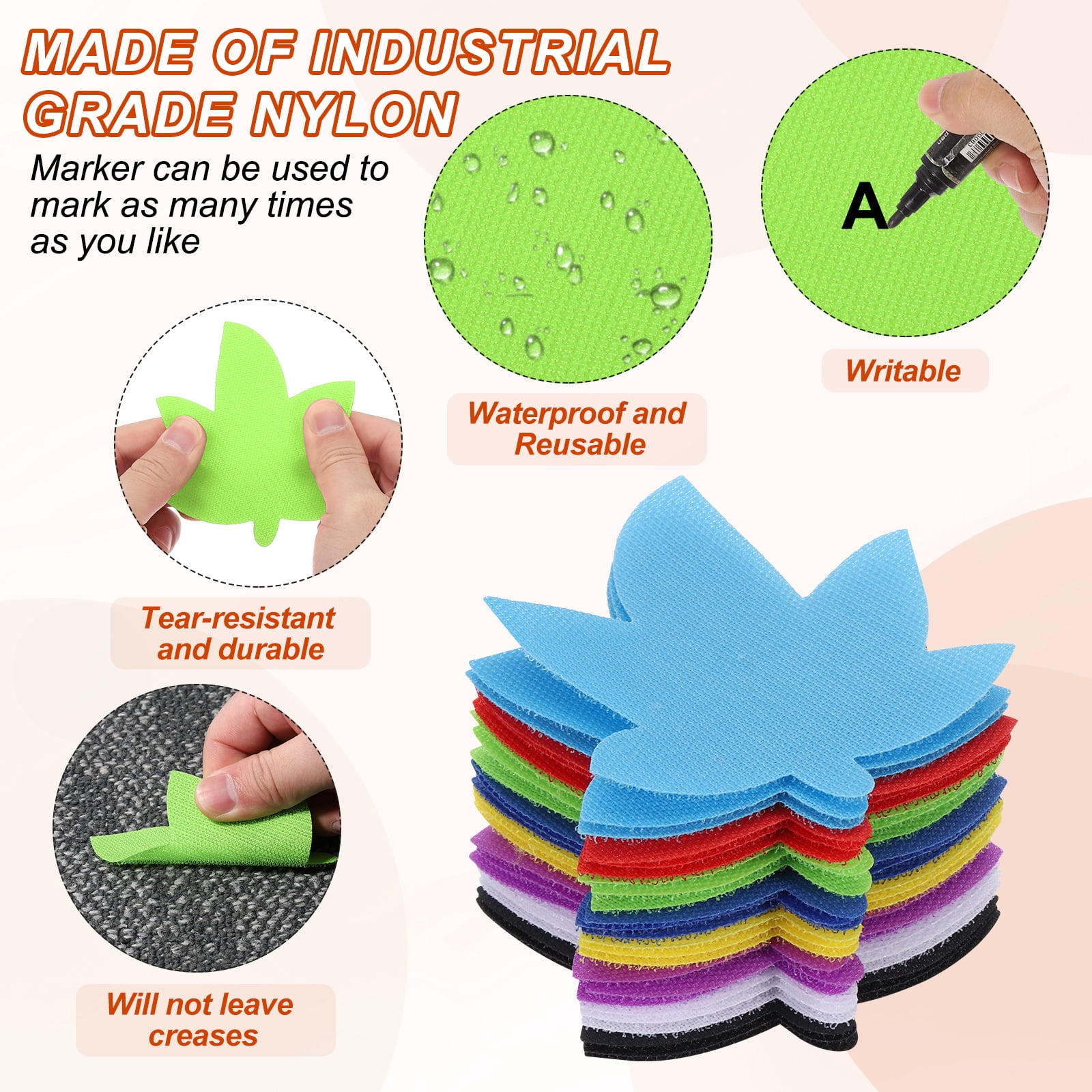 Uxcell 4 Inch Carpet Spot Markers, 50Pcs Leaf Shape Floor Dots for Classroom Decoration, Green