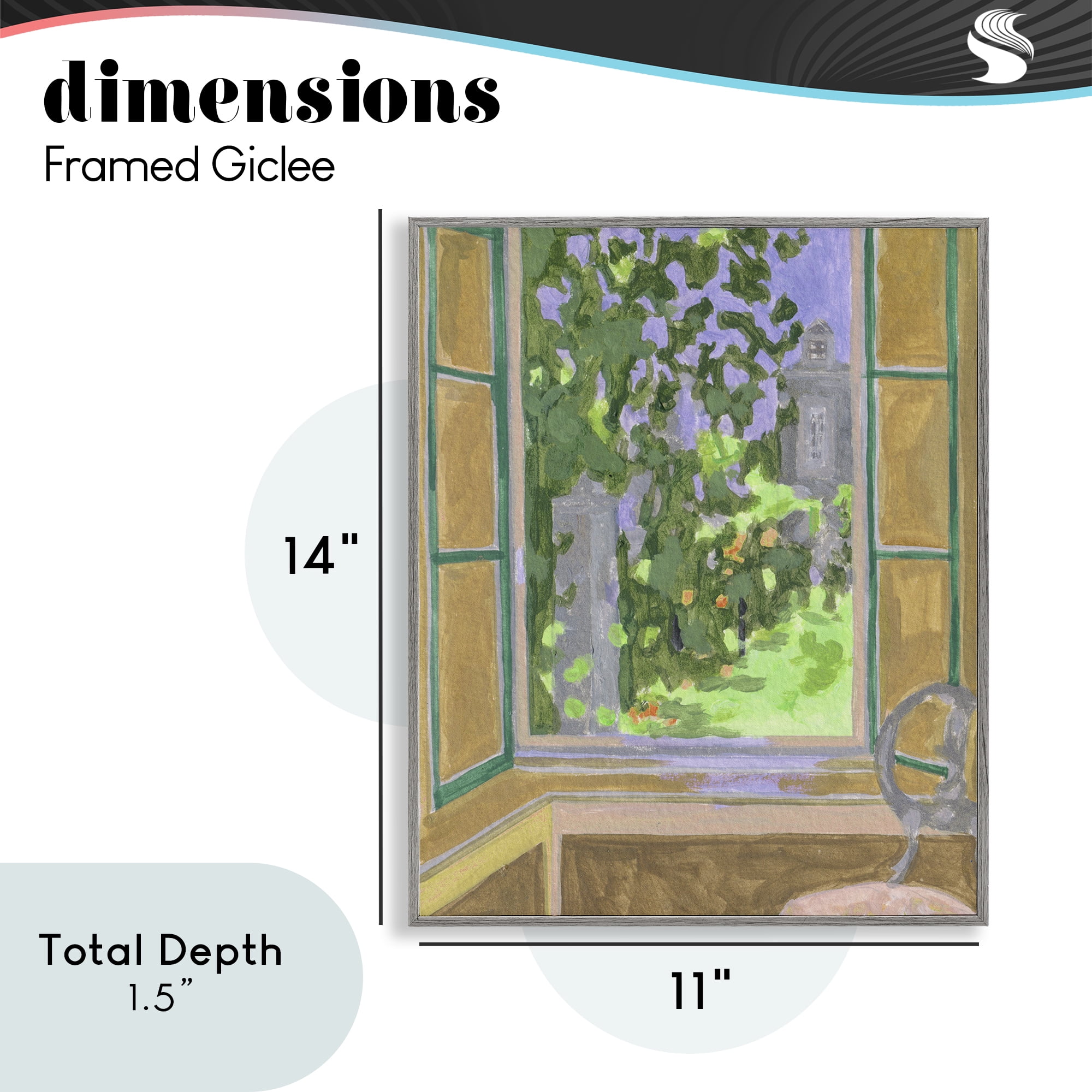 Seat For Spring Expression Gray Framed Giclee Art, design by Melissa Wang