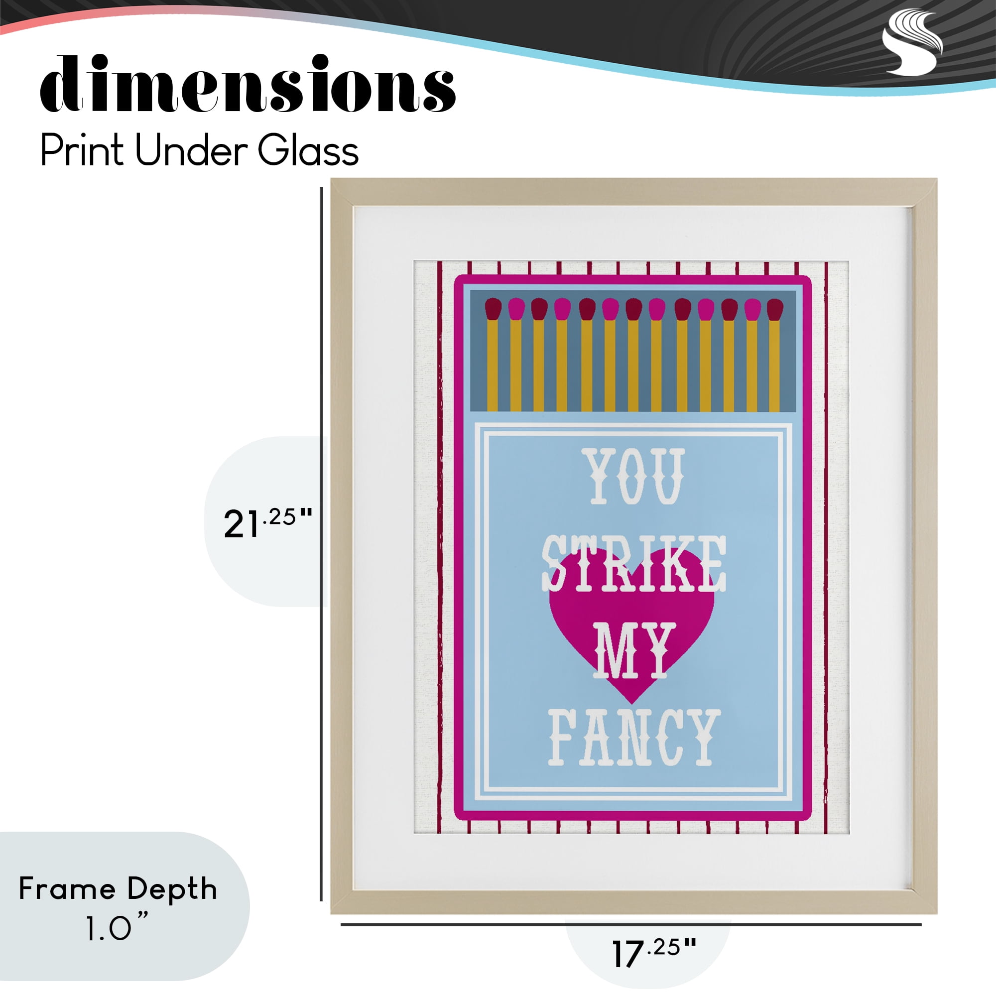 Stupell Industries You Strike My Fancy Birch Framed Print Under Glass, design by Lil' Rue