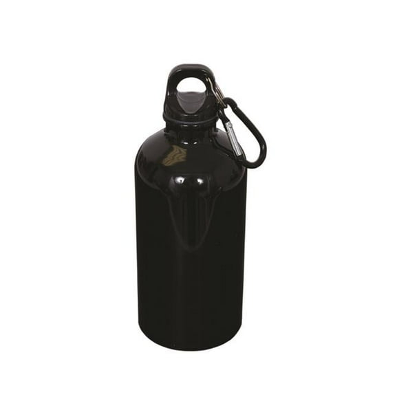 500 ml 17 oz Stainless Steel Water Bottle with Carabineer - Black