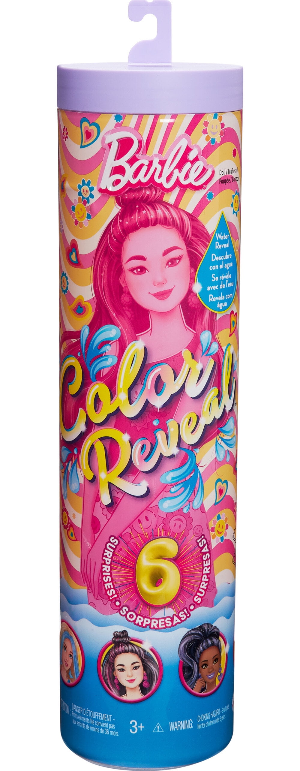 Barbie Color Reveal Rainbow-Inspired Series Doll & Accessories with 6 Surprises, Color-Change Bodice